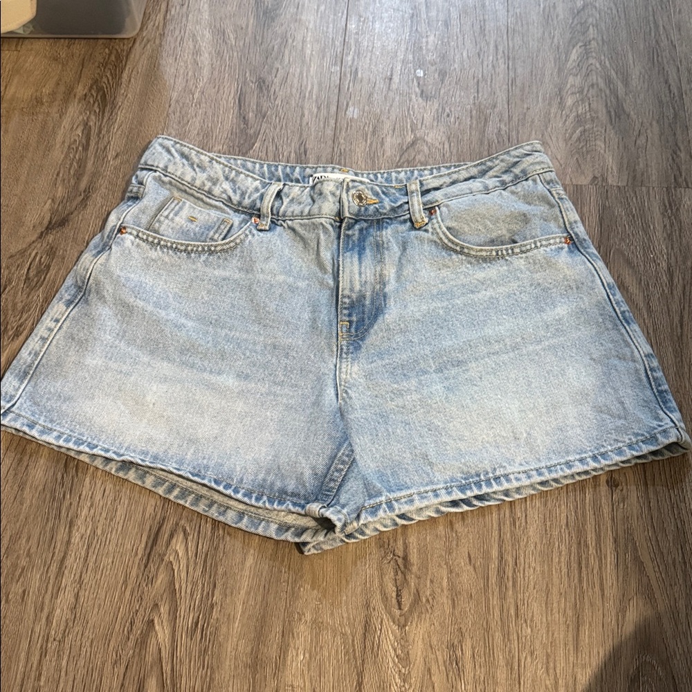 Zara Sky Blue Denim Shorts